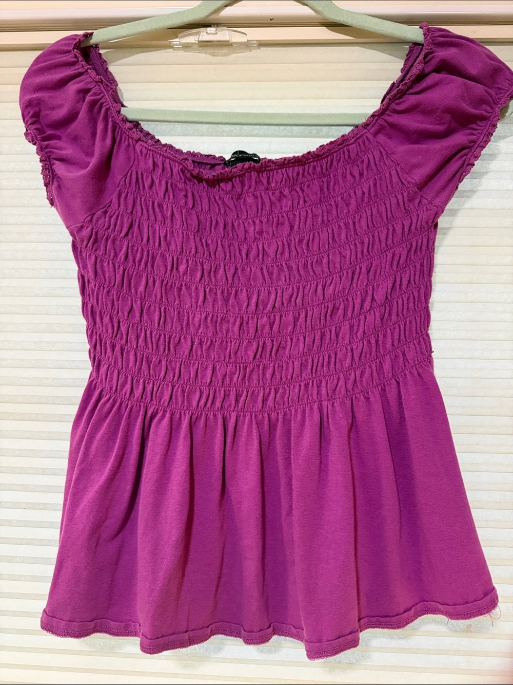 Moda International Smocked Peplum Top